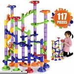 briteNway Large Marble Run Toy Set for Kids 117-Piece Set Glass Balls Plastic Rails and DIY Building Play Pieces | Create Fun Colorful Mazes for Kids Teens Adults | Beginner  B07MFZVLS1